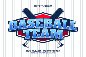 Editable text effect - Baseball Team emblem logo vintage style
