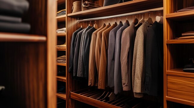 A modern dressing room made of parota wood.
