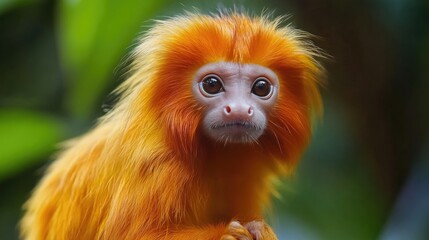 Golden lion tamarin also known as the golden marmoset 
