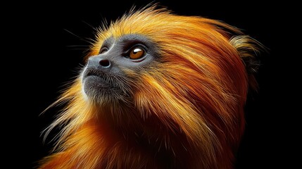 Golden lion tamarin also known as the golden marmoset 