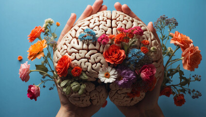 Person Holding Brain