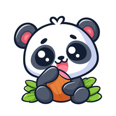 Cute panda vector illustration panda cartoon character for elements clipart