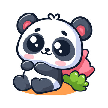 recommend clip art: Cute panda vector illustration panda cartoon character for elements clipart