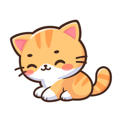 Cute, playful, cheerful cartoon kitten stickers