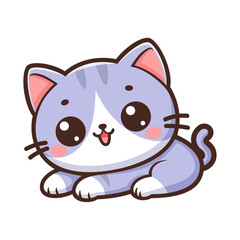 Cute, playful, cheerful cartoon kitten stickers