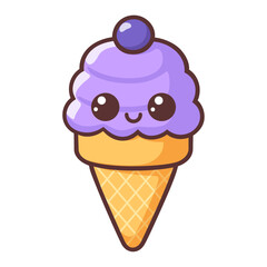 Cartoon ice cream bar, taro flavor, sweet and delicious