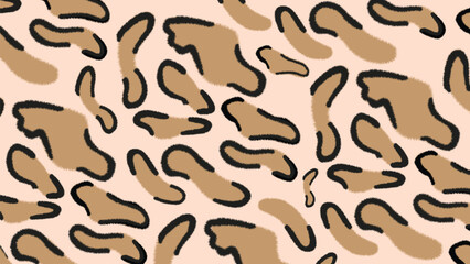Seamless leopard skin pattern with brown background