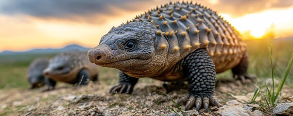 Fototapeta premium Australian Shingleback Lizard in the wild.
