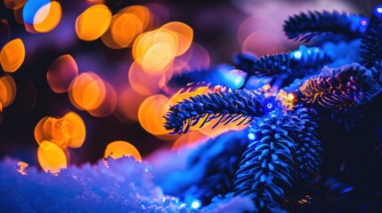 Festive Christmas Tree Branch