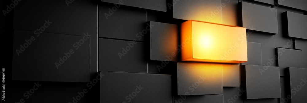 Aufkleber glowing square finding innovation and solution amidst challenges. abstract 3d art concept.