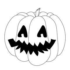Fun Halloween coloring page featuring a Jack-O-Lantern with a spooky face. Perfect for kids activities, crafts, and festive decorations.