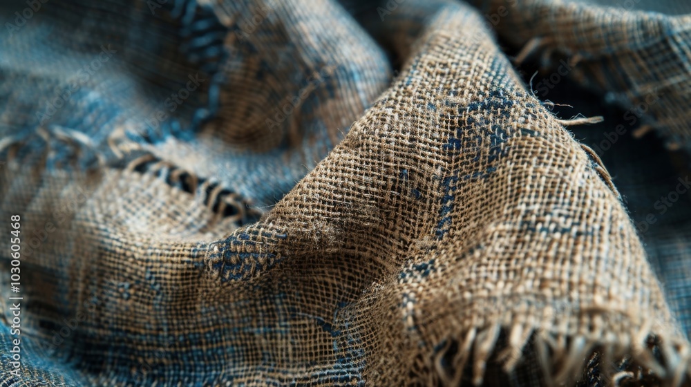 Poster the intricacy of the handwoven stitching on a sustainable hemp blouse is highlighted in a closeup im