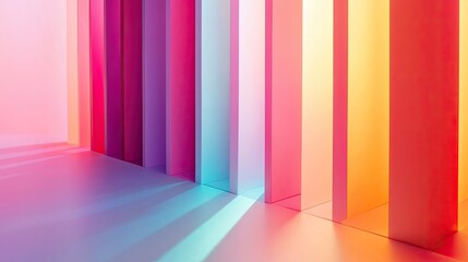 Abstract Colorful Geometric Shapes With Shadows