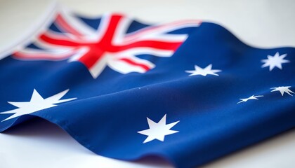 Close-Up of Waving Australian Flag with Stars and Union Jack