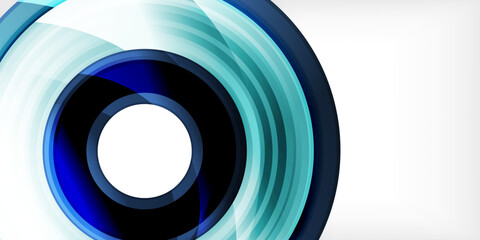 Bright colorful circles with light effects. Abstract background