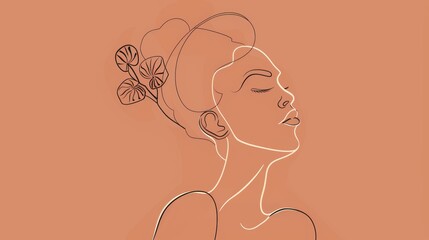 Astrology Inspired Minimalist Portrait of a Woman Generative AI