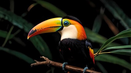 Vibrant Toucan in Rainforest