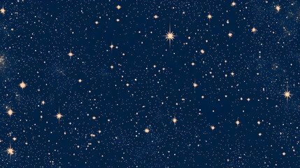 Obraz premium Night Sky Illustration with Twinkling Stars and a Deep Blue Background