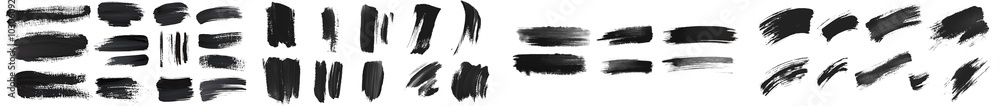 Poster a set of black highlighter bold horizontal lines with a dry brush texture.