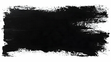 Fototapeta premium Black Abstract Paint Stroke on White Background - Textured, Grunge, Artistic, Graphic Design Element, Brushstroke, Contemporary Art, Minimalist Style, Simple Design, Creative Background