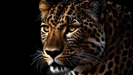 Naklejka premium Majestic Leopard Close-Up