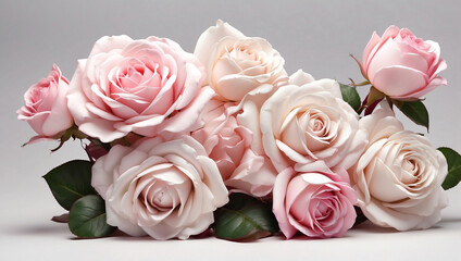 Obraz premium Elegant Pink and White Rose Bloom