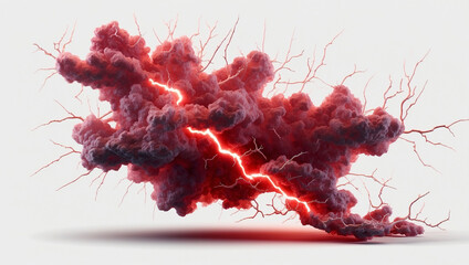 Red Electric Lightning Isolated