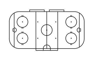 Ice Hockey Rink standard dimensions, Coach table for tactic presentation