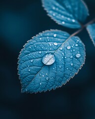 A single pastel drop of rain on a leaf, symbolizing resilience and renewal. Single Pastel Drop of Rain on Leaf
