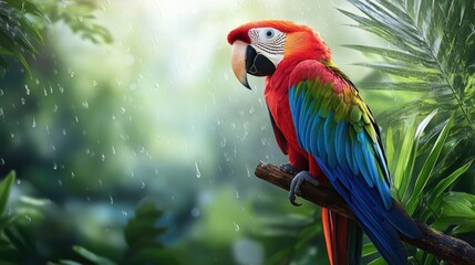 Obraz premium Rainforest colorful happy parrot