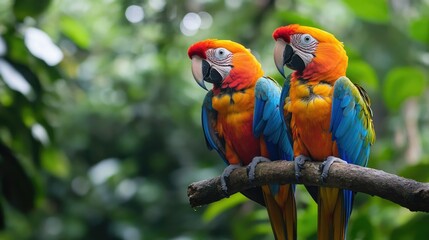 Obraz premium Rainforest colorful happy parrot