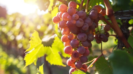 Fototapeta premium Grape Harvest: Bountiful Vineyards of Italy in the Golden Glow