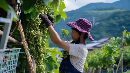 Bountiful Harvest: Capturing the Brilliance of Shine Muscat in Katsunuma Town, Yamanashi Prefecture