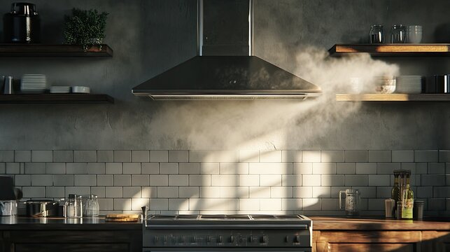 smoke extractor hood in an industrial kitchen