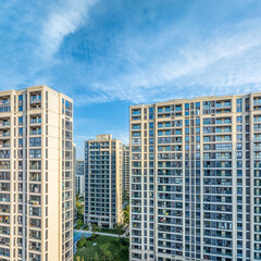 Naklejka premium Aerial shot of high-rise building landscape in modern city