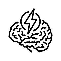 lightning bolt brainstorm line icon vector. lightning bolt brainstorm sign. isolated contour symbol black illustration