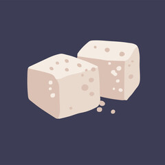 Colored sugar cubes, hand drawn vector illustration