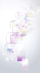 Fototapeta premium Abstract background with colorful geometric shapes and a sparkling effect.