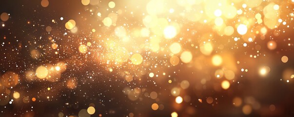 Obraz premium A captivating abstract background featuring a dazzling play golden lights and twinkling stars, ideal for artistic ventures.