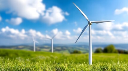 Aerial view of a vibrant landscape showcasing renewable energy solutions with solar panels and wind turbines highlighting the transition to sustainable power Sci fi tone with a tetradic color scheme