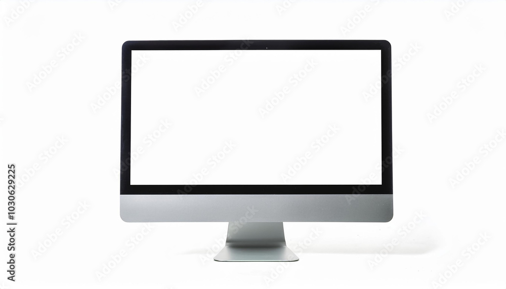 Wall mural computer monitor with blank screen isolated on white backdrop. mock-up. close-up.