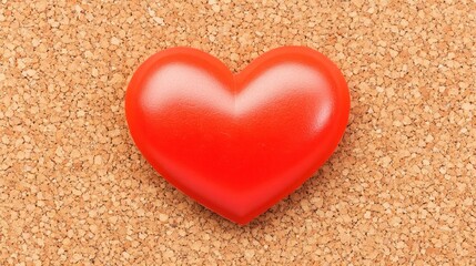 Red Heart on Corkboard