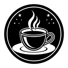 logo for a coffee shop, cup of coffee, minimalism Vector art illustration
