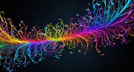 Brightly colored abstract forms create a mesmerizing 3D display.