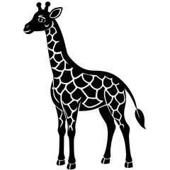 Obraz premium cute Giraffe vector silhouette on white background
