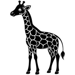 Obraz premium cute Giraffe vector silhouette on white background