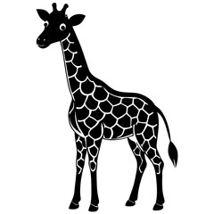 Obraz premium cute Giraffe vector silhouette on white background