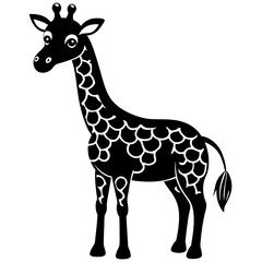 Fototapeta premium cute Giraffe vector silhouette on white background