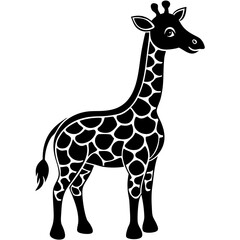 Obraz premium cute Giraffe vector silhouette on white background