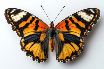 tiger butterfly with orange and black striped wings